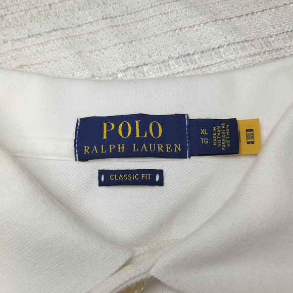 Polo Ralph Lauren Men’s Three Pony Polo Shirt Buttons White Size XL Classic Fit - Picture 6 of 9